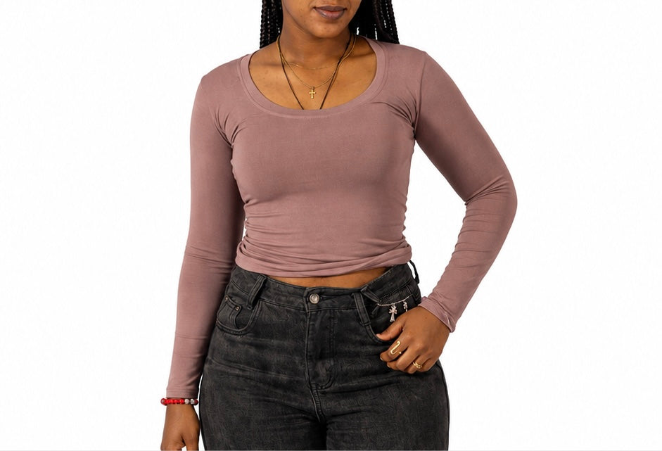 Rose Mauve Full Sleeve - Low cut (50% Polyester & Cotton)