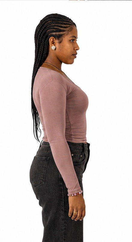 Rose Mauve Full Sleeve - Low cut (50% Polyester & Cotton)
