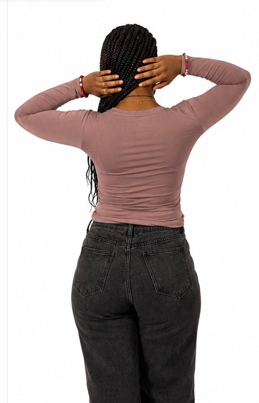 Rose Mauve Full Sleeve - Low cut (50% Polyester & Cotton)