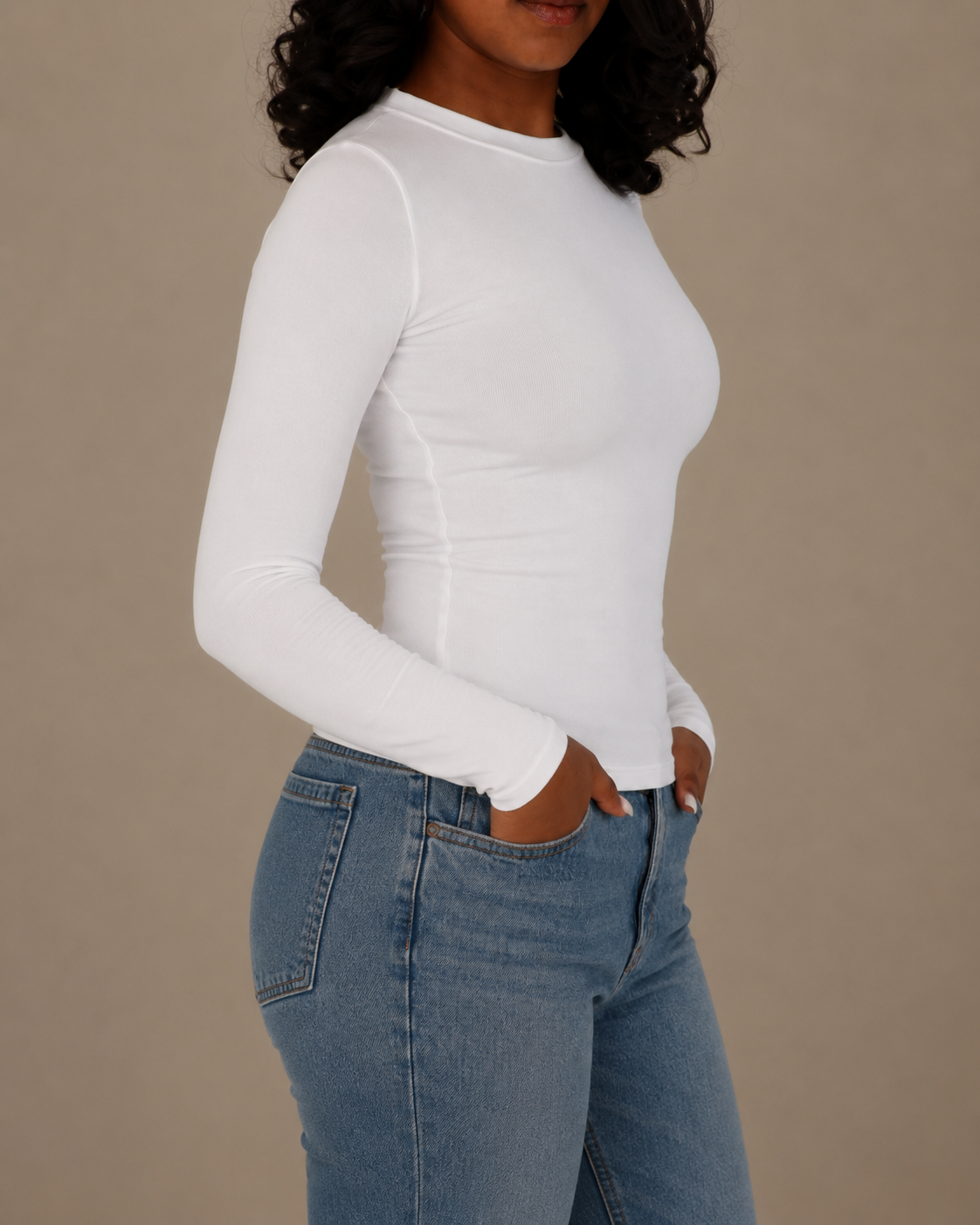 White Full Sleeve - O neck (50% Polyester & Cotton)