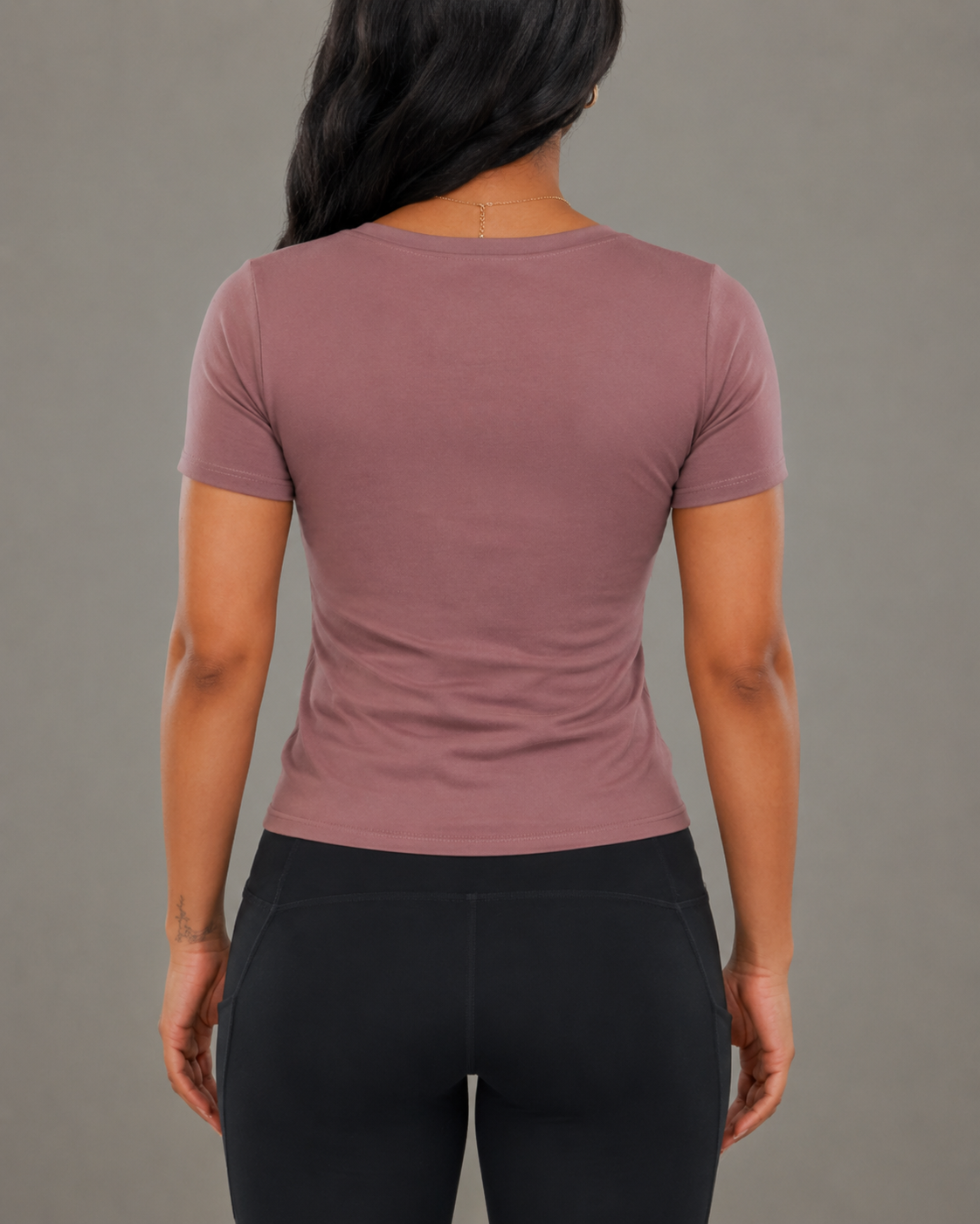 Rose Mauve Short sleeve - Low cut (50% Polyester & Cotton)
