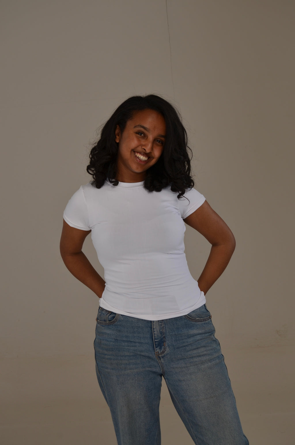 White Fitted tshirt - Short sleeve