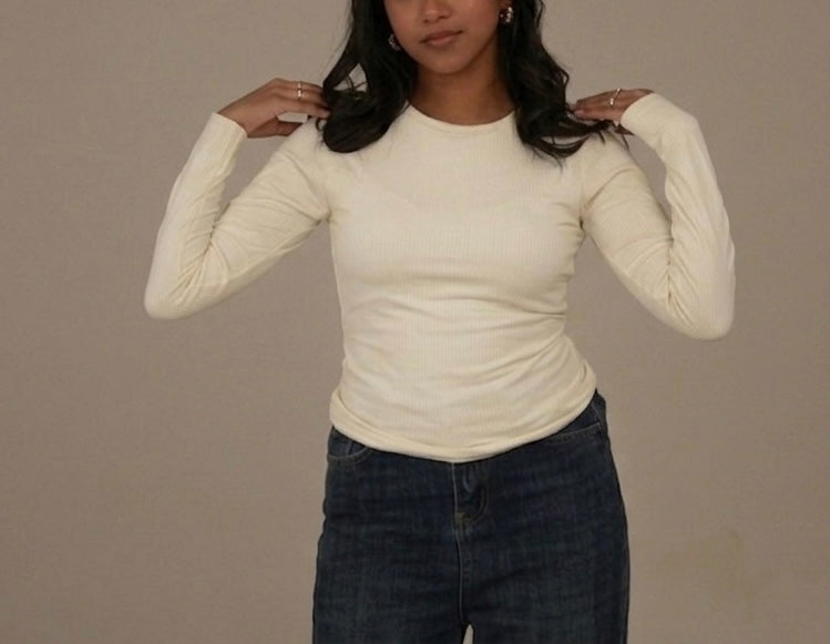 Full Sleeve - Off white cream (50% Polyester & Cotton)