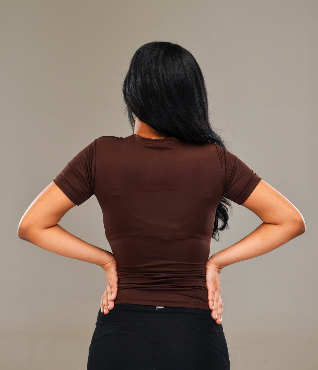 Brown Short sleeve - O neck