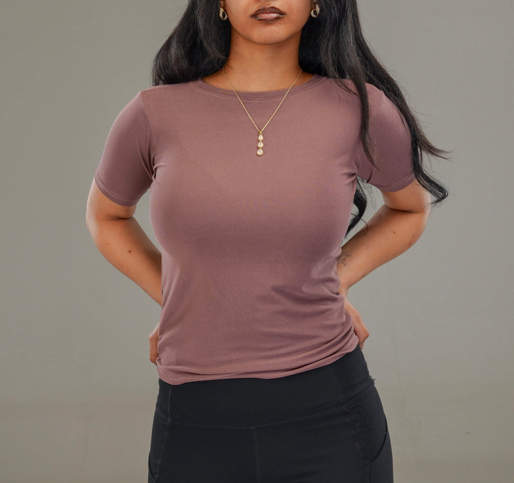 Rose Mauve - Short Sleeve (50% Polyester & Cotton)