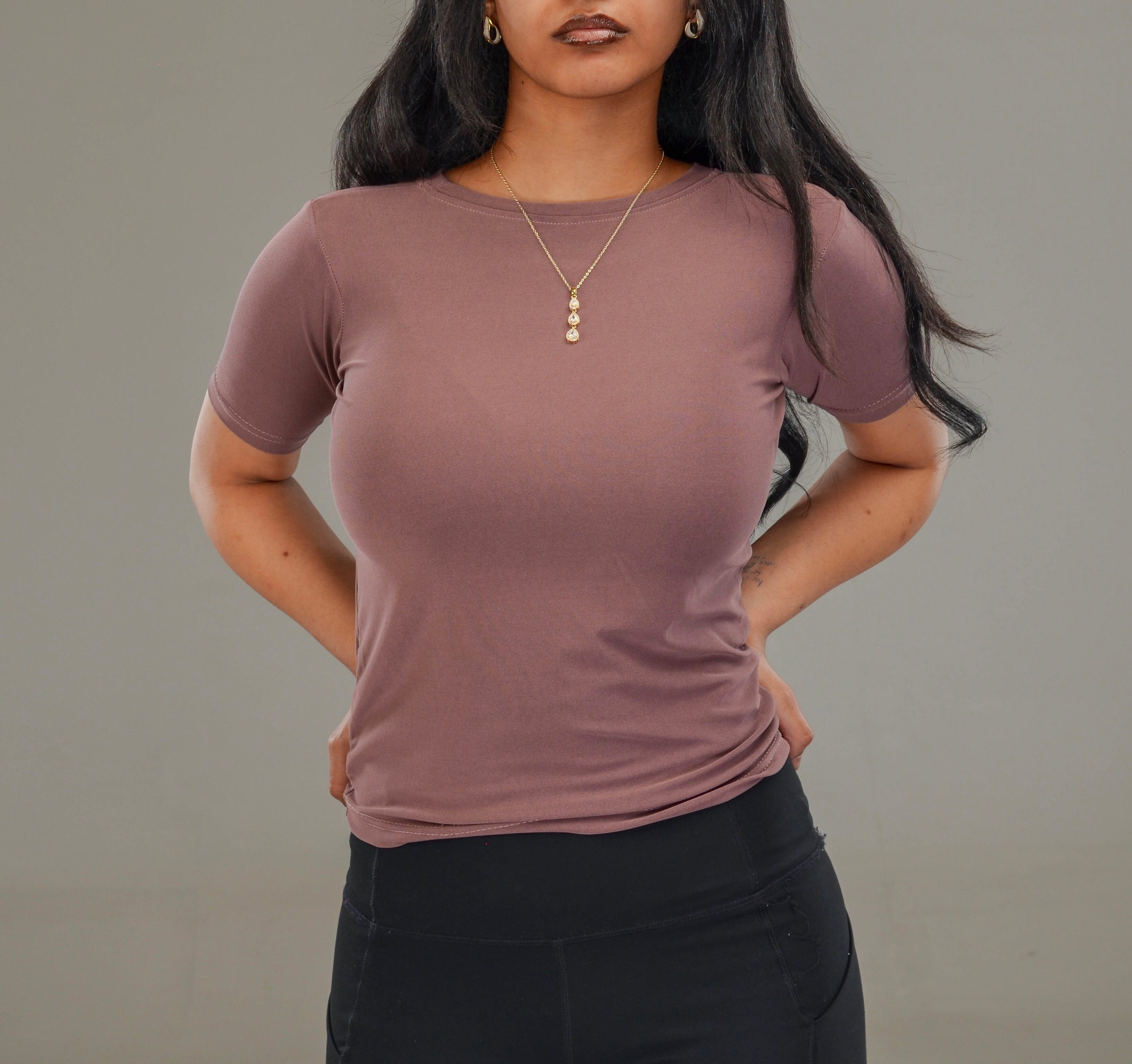 Rose Mauve - Short Sleeve (50% Polyester & Cotton)