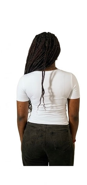 White Short sleeve - Low cut (50% Polyester & Cotton)