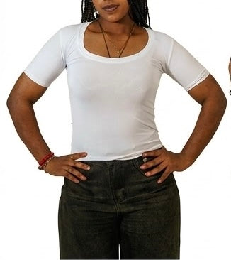White Short sleeve - Low cut (50% Polyester & Cotton)