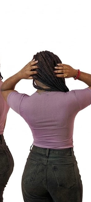 Rose Mauve Short sleeve - Low cut (50% Polyester & Cotton)
