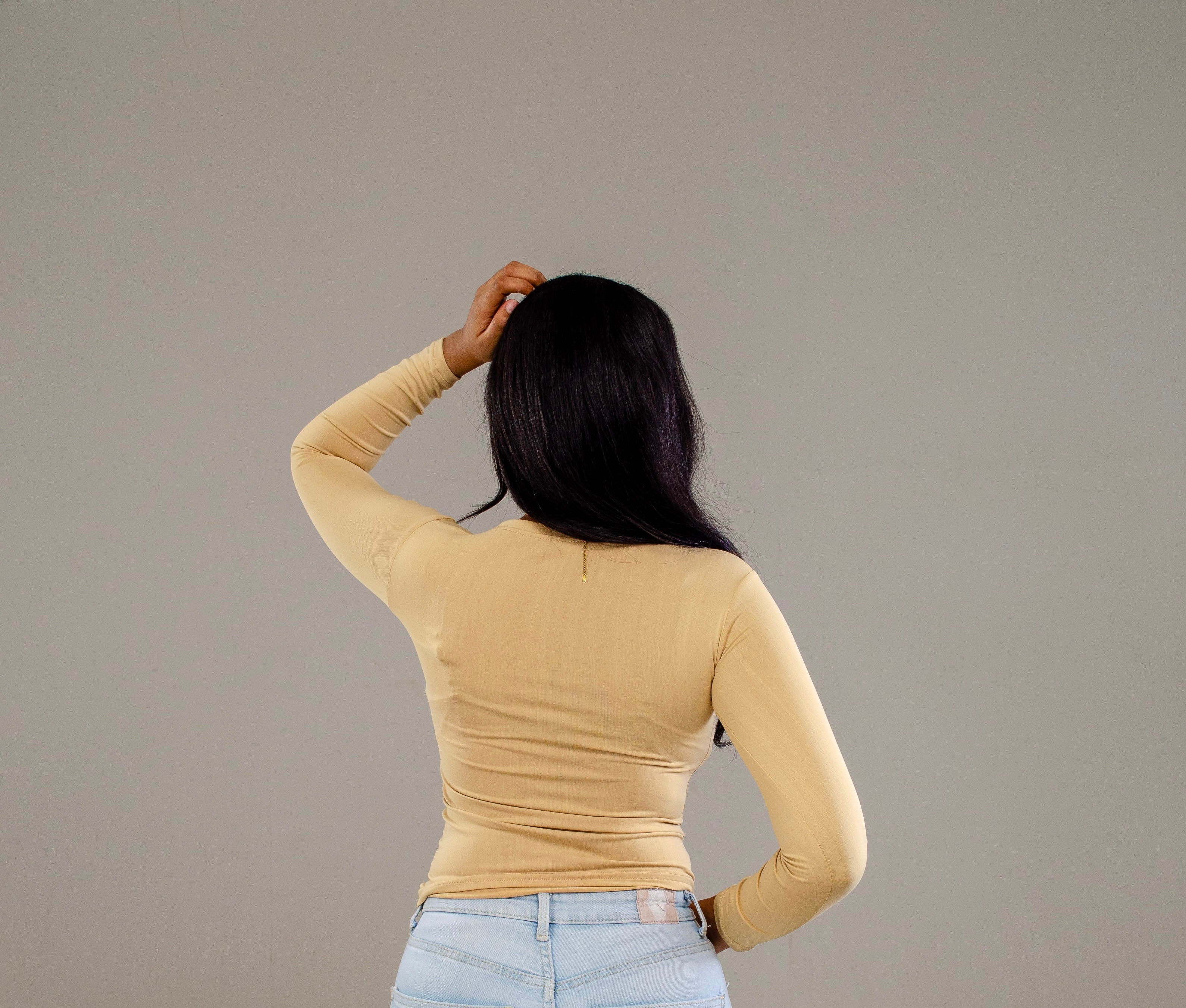 Warm Beige - Full Sleeve (50% Polyester & Cotton) Low Cut