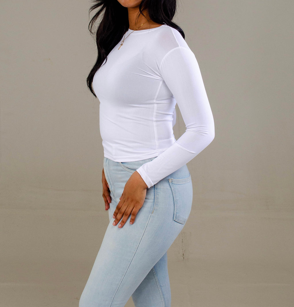 White Full Sleeve - O neck (50% Polyester & Cotton)