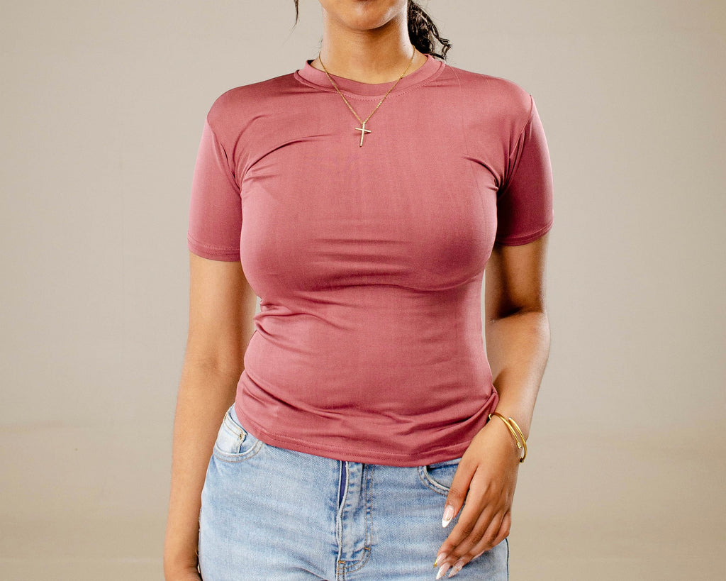 Rose Mauve - Short Sleeve - O neck