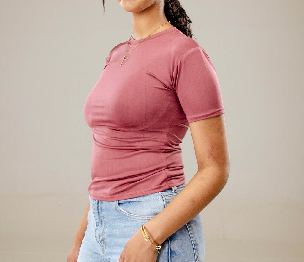 Rose Mauve - Short Sleeve - O neck